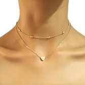 Hart Choker Ketting - Multilayer - Goudkleurig - Miresa