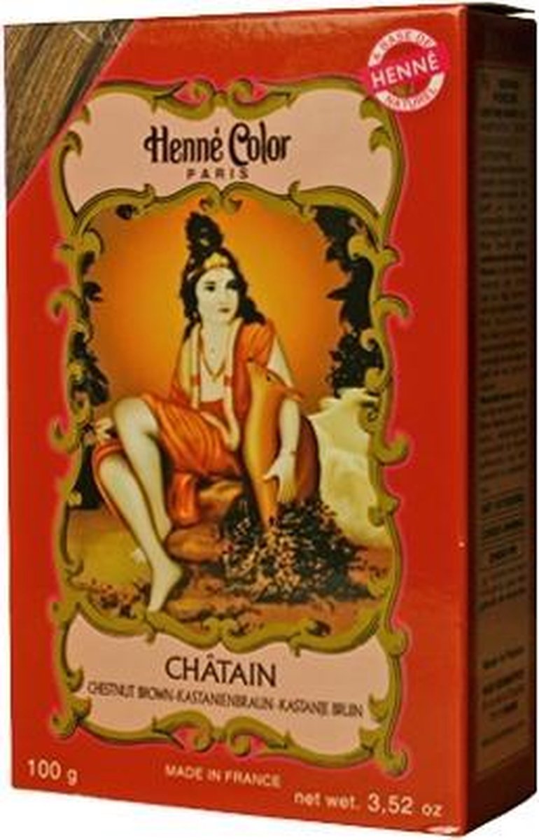 Henna poeder permanente haarkleuring Chatain / kastanje 100 gram