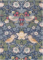 Morris & Co - Strawberry Thief indigo 27708 Vloerkleed - 170x240 cm - Rechthoekig - Laagpolig Tapijt - Klassiek - Meerkleurig