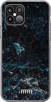 6F hoesje - geschikt voor iPhone 12 - Transparant TPU Case - Dark Blue Marble #ffffff