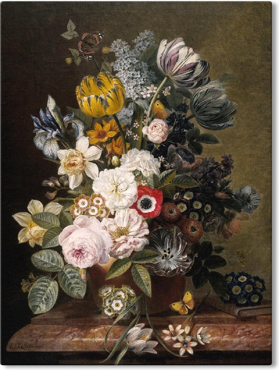 Canvas Schilderij Stilleven met bloemen - Eelke Jelles Eelkema - 40x60 cm