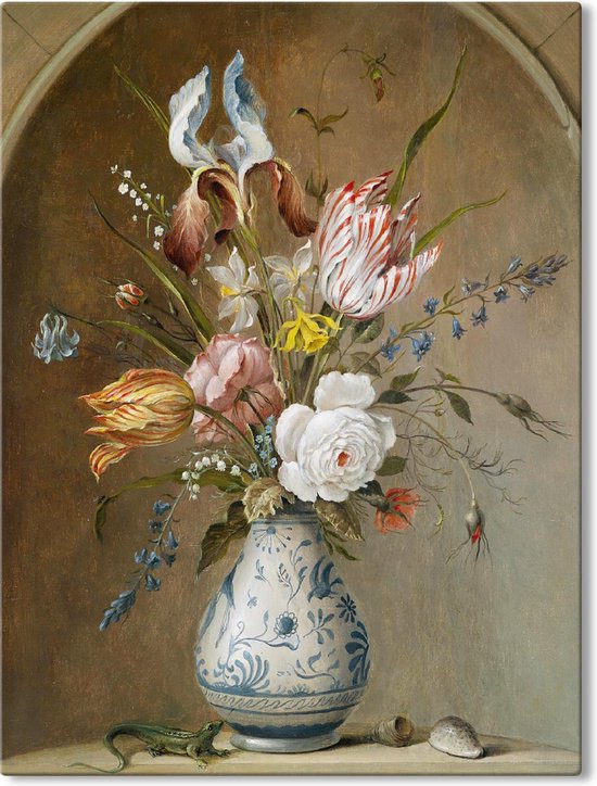 Canvas Schilderij Bloemstilleven - Balthasar van der Ast - 70x100 cm