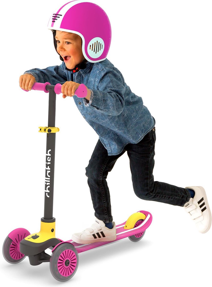 Chillafish Kinderstep 3 Jaar met drie wielen - Roze Geel - Lichtgewicht step meisjes met afneembaar stuur en voetrem - Aanpasbaar in hoogte - Leun-om-te-sturen - Extra grip handgrepen - Model Scotti thumbnail 6