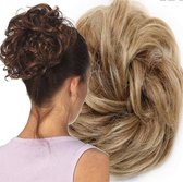 Curly Haar Wrap Extension Bruin | Licht Zand Bruin | Inclusief Luxe Bewaarzakje.