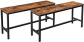 Bancs VASAGLE pour table à manger, lot de 2, bancs de cuisine, bancs de table à manger, 108 x 32,5 x 50 cm, cuisine, salle à manger, structure en fer robuste, design industriel, vintage brun-noir