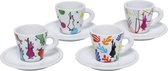 Bialetti espressokopjes-set Arte porcellana 4-delig