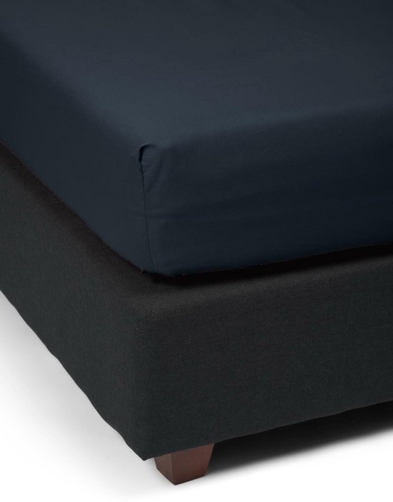 Essenza Premium - Coton percale - Drap housse - Simple - 180x210 cm - Bleu nuit