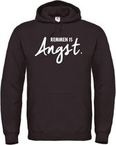 Wintersport hoodie zwart XXL - Remmen is Angst - wit - soBAD. | Foute apres ski outfit | kleding | verkleedkleren | wintersporttruien | wintersport dames en heren