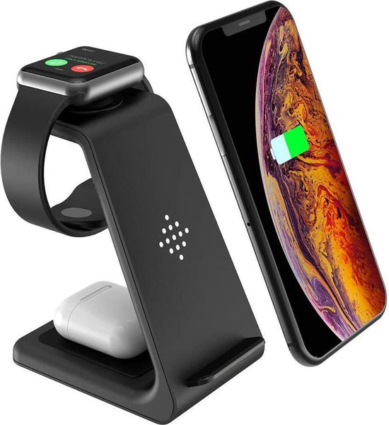 Achaté 3-in-1 Draadloze Apple Oplader - Wireless Qi Charger voor iPhone | Airpods | bol.com