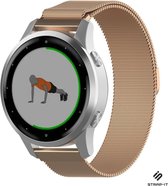 Smartwatch bandje 18mm - Milanees bandje geschikt voor Garmin Vivoactive 4s / Garmin Venu 2s / Garmin Vivomove 3s - rosé goud