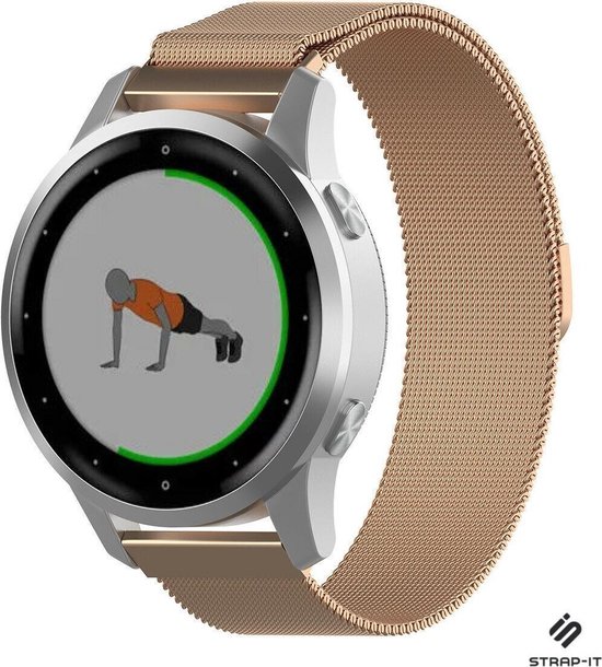 Smartwatch bandje 18mm - Milanees bandje geschikt voor Garmin Vivoactive 4s  / Garmin... | bol