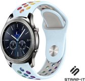 Siliconen Smartwatch bandje - Geschikt voor  Samsung Gear S3 Classic & Frontier sport band - lichtblauw kleurrijk - Strap-it Horlogeband / Polsband / Armband