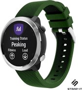 Siliconen Smartwatch bandje - Geschikt voor  Garmin Vivoactive 4 silicone band - 45mm - legergroen - Strap-it Horlogeband / Polsband / Armband