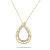 Silver Rose -P2139G -Hanger+Ketting -925 Zilver 14 karat verguld -Cubic Zirkonia