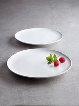 SanoDeGusto - Tempcontrol bord - CADEAU tip - voorgerecht /dessert - geschikt voor vriezer - bord - porselein - koude gerechten - 27cm - wit - set a 2 stuks