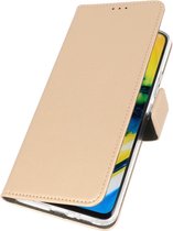 Booktype Telefoonhoesjes - Bookcase Hoesje - Wallet Case -  Geschikt voor Samsung Galaxy A41 - Goud