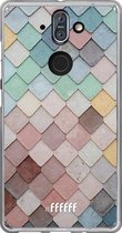 Nokia 8 Sirocco Hoesje Transparant TPU Case - Color Tiles #ffffff