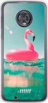 Motorola Moto G6 Hoesje Transparant TPU Case - Flamingo Floaty #ffffff