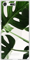 Sony Xperia XZ Premium Hoesje Transparant TPU Case - Tropical Plants #ffffff