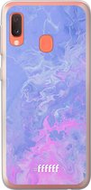Samsung Galaxy A20e Hoesje Transparant TPU Case - Purple and Pink Water #ffffff