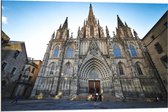 Dibond - Kathedraal van Barcelona - Spanje - 90x60cm Foto op Aluminium (Met Ophangsysteem)