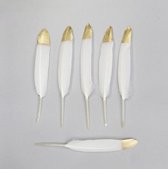 Decoratieveren wit/goud | Ganzenveren - Decoreren