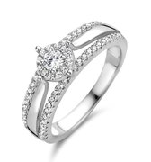 Silver Rose -R2118W-56 -Ring -925 Zilver gerodineerd -Cubic Zirkonia