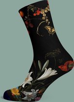 Painted Socks De Heem Black - Sokken met Kunst print - Bamboe - One Size - Kunstkado