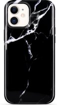 iPhone 12 / Pro Hoesje – Siliconen Case Marmer Design – Zwart