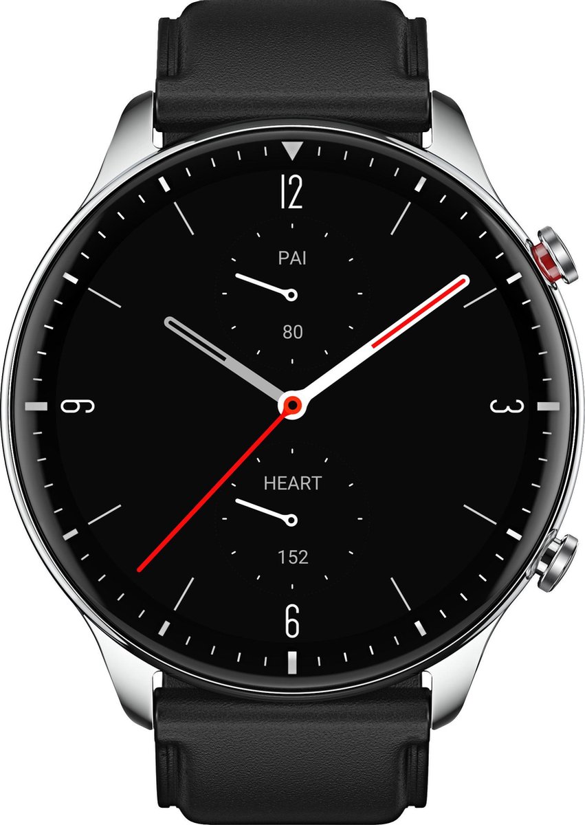 Amazfit Smartwatch GTR 2 Classic - steel - leather straps- obsedian black |  bol.com