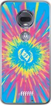 Motorola Moto G7 Hoesje Transparant TPU Case - Flower Tie Dye #ffffff