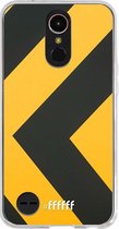 LG K10 (2017) Hoesje Transparant TPU Case - Safety Stripes #ffffff