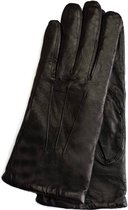 Leren handschoenen dames met wollen voering model Lancaster Color: Black, Size: 8.5