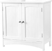 Trend Products Meuble bas meuble de salle de bain 2 portes avec étagère réglable meuble évier en bois, blanc, 60 x 60 x 30 cm (L x H x P), BBC01WT