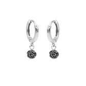 Karma - Hinged Hoops Symbols Flower Rose Silver M3010hin