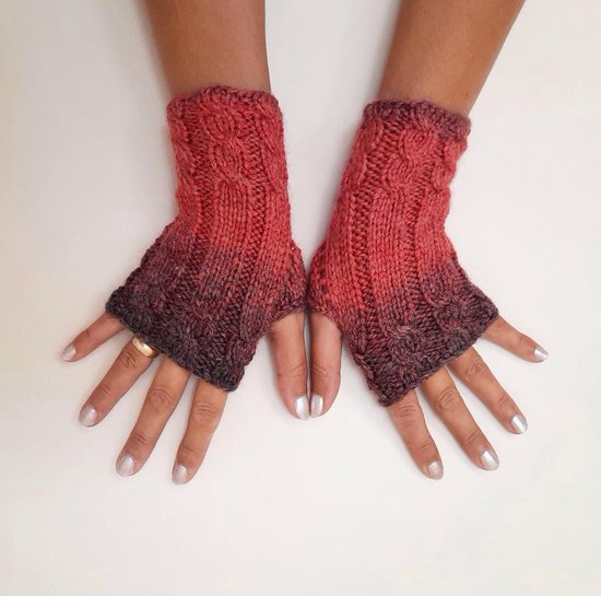 Handgemaakte vingerloze handschoenen - Handmade gloves - Gebreide wollen  handschoenen... | bol.com