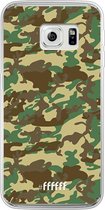 Samsung Galaxy S6 Edge Hoesje Transparant TPU Case - Jungle Camouflage #ffffff