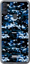 Samsung Galaxy A11 Hoesje Transparant TPU Case - Navy Camouflage #ffffff