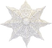 Kerstster nr. 20 - Witte Snowflake - Sneeuwvlok - Papieren Kerststerren - Kerstdecoratie - Ø 60 cm - zonder verlichtingsset - Kerst