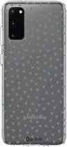 Casetastic Samsung Galaxy S20 4G/5G Hoesje - Softcover Hoesje met Design - Green Hearts Transparant Print