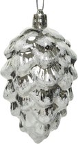 decoris pinecone glitter silver