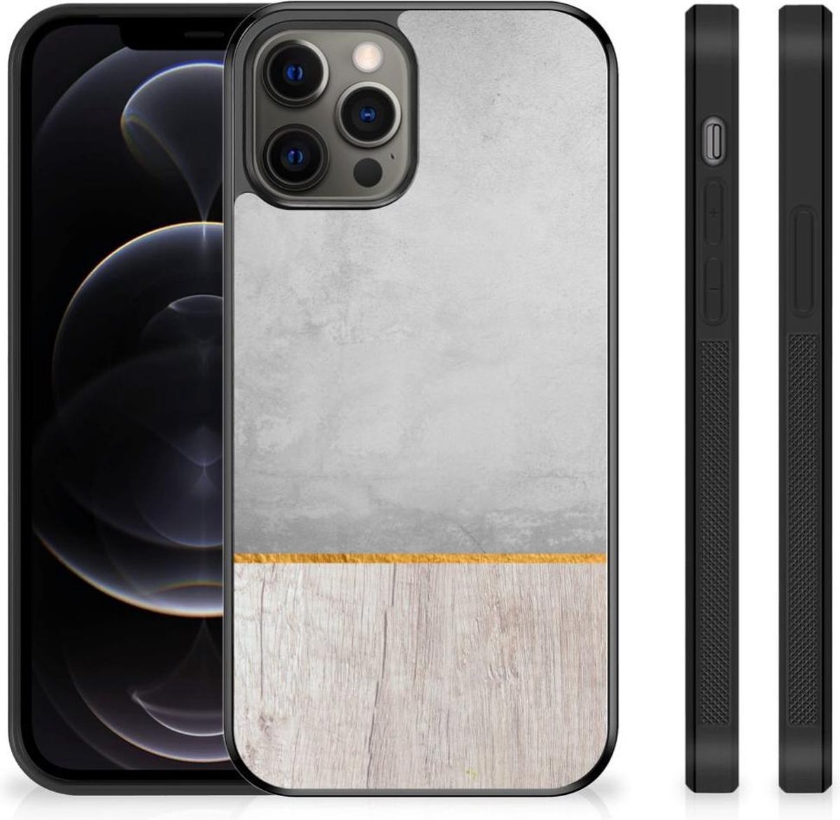 iPhone 12 Pro Max Grip Case Wood Concrete
