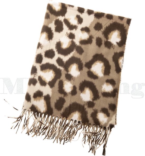 Echarpe d'hiver châle imprimé léopard léopard - laine viscose - marron  taupe écru | bol.com