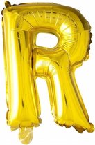 ballon letter R 32 inch, 80 cm zilver of goud kleurig