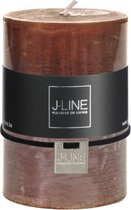 J-Line Cilinderkaars Stompkaars Bruin M 48H Set van 12 Stuks