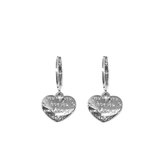 Heart love oorbellen - Zilver