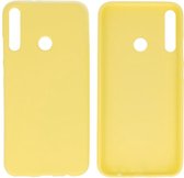 Bestcases Color Telefoonhoesje - Backcover Hoesje - Siliconen Case Back Cover voor Huawei P40 Lite E - Geel