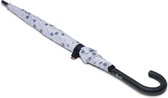 Classic Umbrella - Light Grey Crosshatch White Dot/Black / Officiële Herschel paraplu / Beperkte Levenslange Garantie / Lichtgrijs