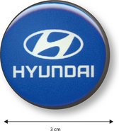 Koelkastmagneet - Magneet - Hyundai - Blauw - Auto - Ideaal voor koelkast of andere magnetische oppervlakken