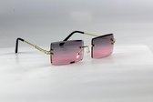 Steele Zonnebril Gray Pink-Stalen Frame- Rechthoekig-Vrouwen-Mannen-Boef